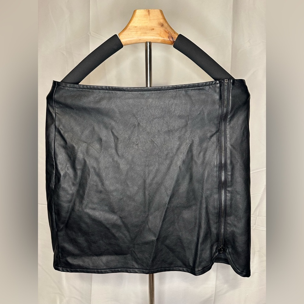 Hollister Black Faux Leather Mini Skirt